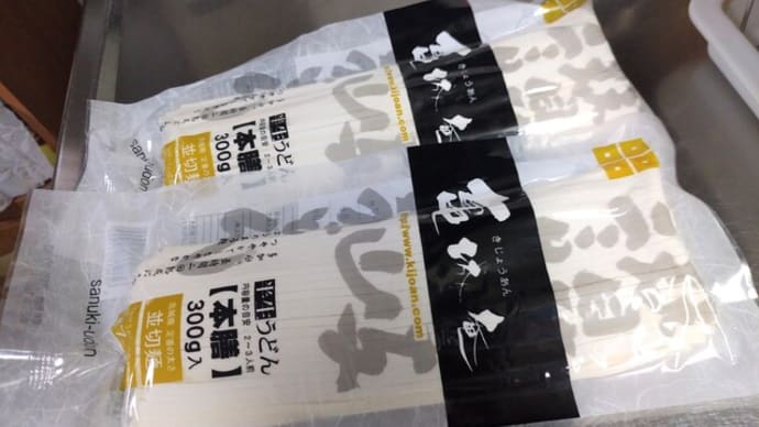 |M3163|ウチ食べしま専科:亀城庵/本膳半生うどん(並切麺)と吉野家牛丼の具(冷凍)を組み合わせて作った青ねぎ牛肉つけ汁うどんをヒヤ盛りで頂きました!