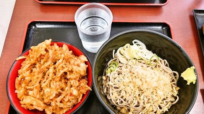 亀よしでミニかき揚げ丼セット(冷やしたぬきそば)(2023年3月1日)