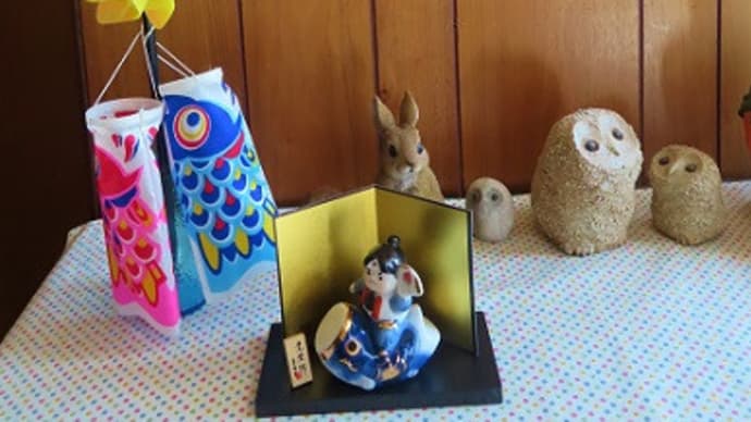 少しだけ端午の節句玄関飾り(*'▽')
