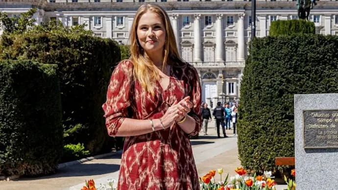 カタリナ・アマリア王太女、マドリードでチューリップガーデン除幕式