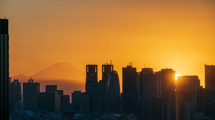 文京シビックセンター展望室からの夕景