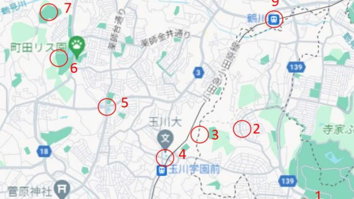 東京・神奈川散歩：[後編] こどもの国⇒ 玉川学園構内⇒ 小田急線踏切⇒ 薬師池公園⇒ 自由民権資料館⇒ 鶴川駅