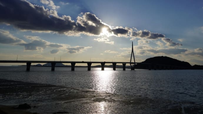 大寒前日の夕日