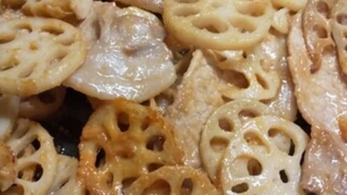 今夜のめし レンコンと豚肉のみそ炒め