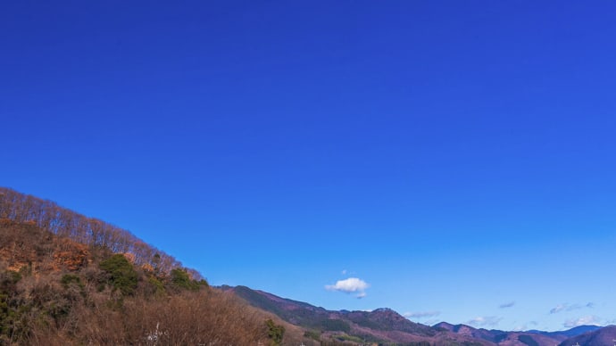 強い寒波が襲来する前にて、今日の抜けるような青空(2021年12月)