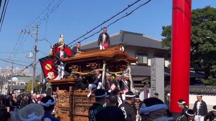片蔵だんじりの宮入り❗️櫻井神社の秋祭りも最高潮です❗️