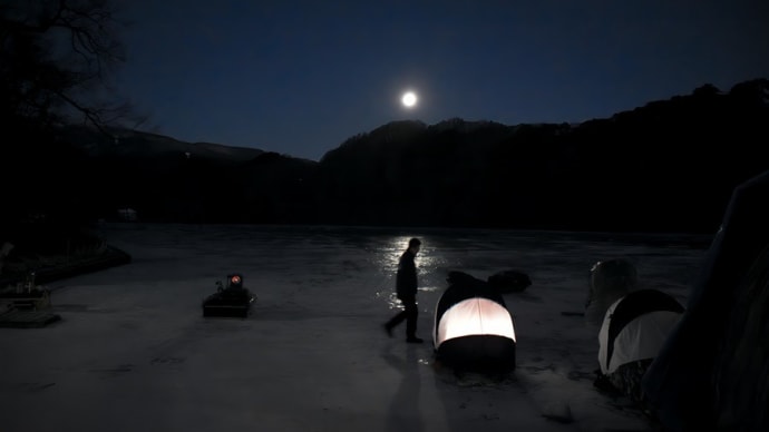 松原湖の氷上ワカサギ釣り（４回目）