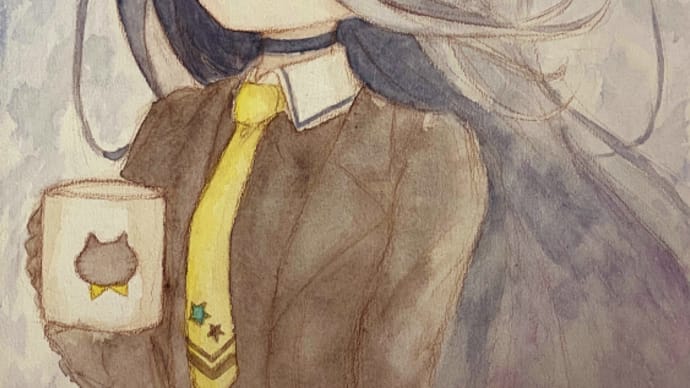 透明水彩 勝負服カフェちゃん
