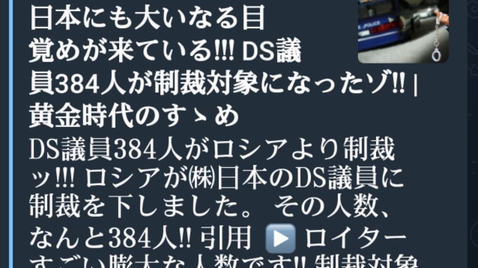ロシア、日本の議員384人を制裁対象に！ブラックリスト384人の名簿です！麻生太郎、稻田智美、土井徹、安住淳など！プーチン大統領が、すべての戦争犯罪者、小児性愛者（レプリアン）は処刑する法令に署名！