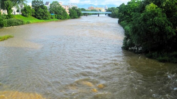今朝の北上川、中津川、虚空蔵菩薩、盛商