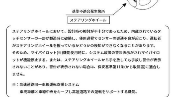リコール来ました