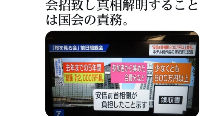 東京地検！桜を見る会で、安倍前首相側から少なくとも800万円以上を負担！ホテル側作成の領収書に記載！安倍は既にトランプ軍に処刑済！影武者？トランプに追いこまたＣＩＡの手綱がゆるみ検察が動きやすくなった