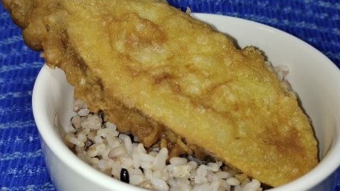 【06/22朝食】サツマイモ天、極厚なのが良いんだね:D