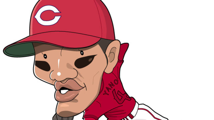矢野雅哉選手の似顔絵。