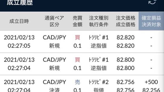 トラリピ経過記録2/8-2/12