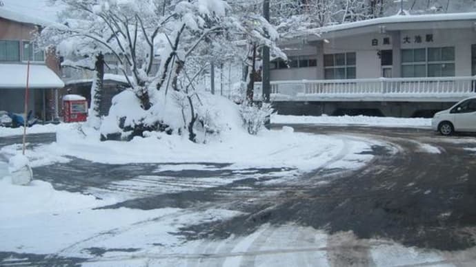 2014年12月6日、『特急あずさ3号』から能生駅までの帰路・その12「雪の中、代行バスは終点の南小谷駅まで向かいます」
