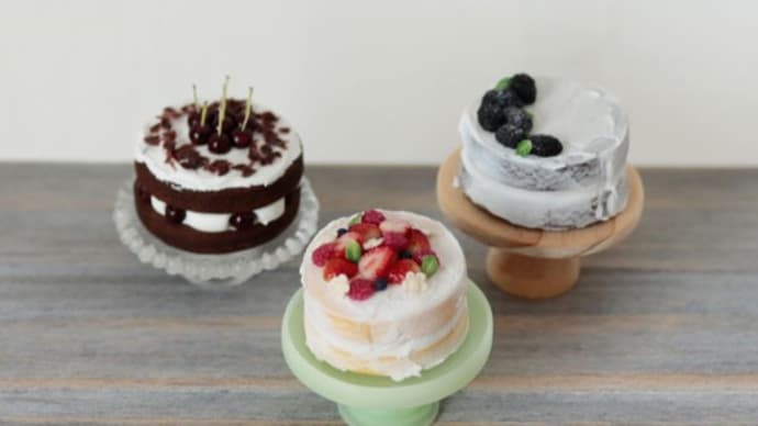 ミニチュアのケーキを3種作りました
