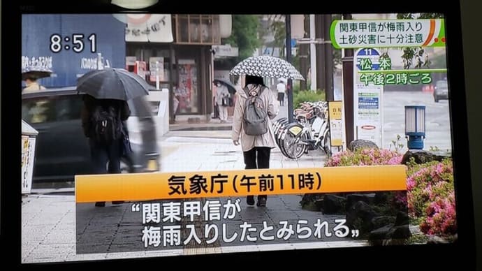 2022/06/06（月）：「梅雨入り」です。関東甲信地方