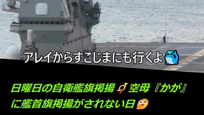 日曜日の自衛艦旗掲揚📯空母『かが』に艦首旗掲揚がされない日🤔