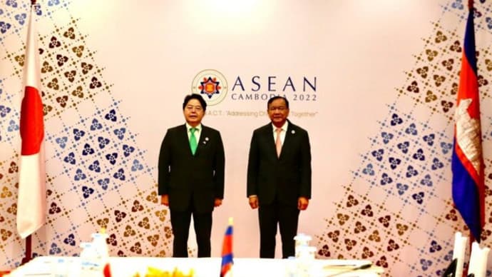 日本カンボジア外相会談 フン・セン首相にも表敬訪問