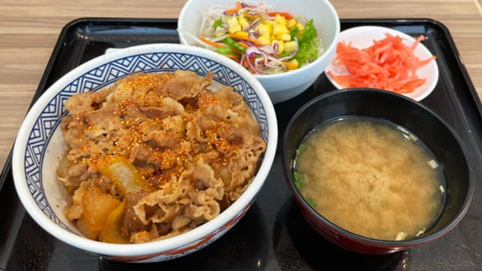 吉野家@福山市「牛丼サラダセット」