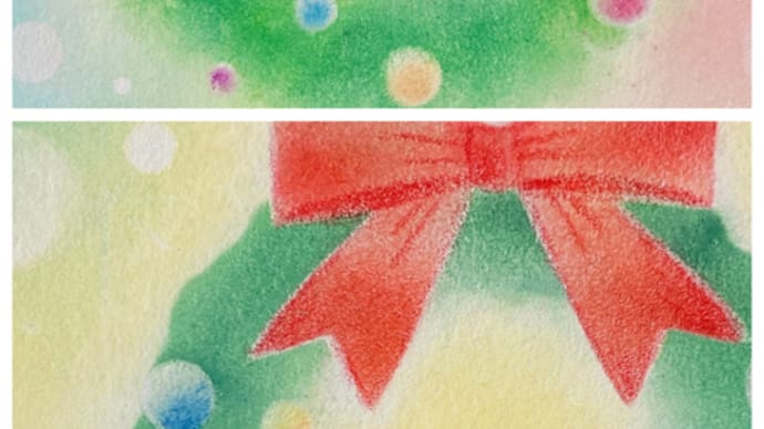 パステルアート☆クリスマスリース(追加あり)