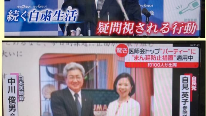 日本医師会の中川会長【まん延防止・自粛要請】期間中に100人の政治パーティーに参加挨拶!上級国民は【新型コロナは存在しない】ことを知っている!国民も自粛、マスク、殺人ワクチンを自ら止めよう!辞任否定