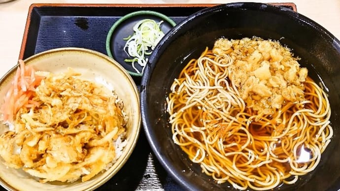 ゆで太郎(新川一丁目店)でミニかき揚げ丼セット(2022年12月28日)