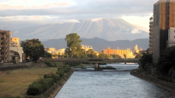 今朝の岩手山(旭橋→杜の大橋→新川橋→南大橋)