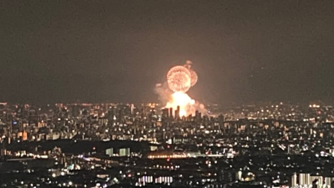 遠くから淀川花火大会