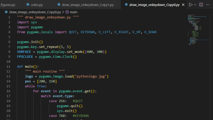 「Pythonプログラミング」pygame其の18。match、ネストでもいけますね。