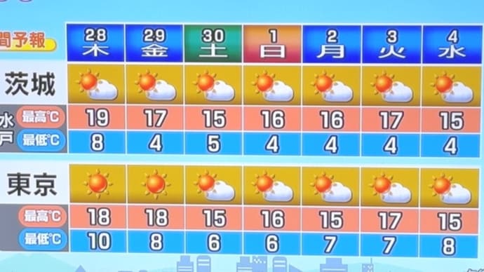 7日間すべてお日さまマーク!週間天気予報
