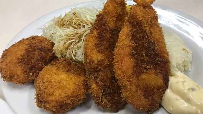 円頓寺の老舗食堂「はね海老」の名物海老フライ!