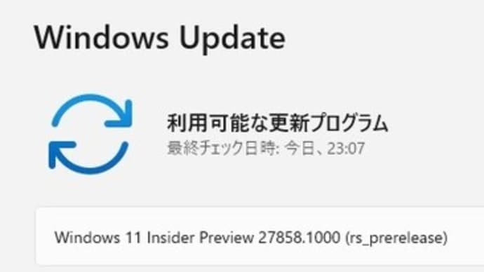 Windows 11 Canaryチャンネル に Build 27858.1000 が配信されてきました。