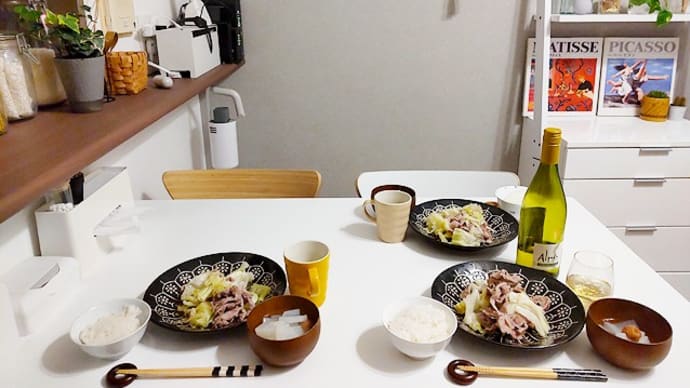 12月1日 豚とキャベツの蒸し焼き定食ミニ飲酒。(H氏だけ)