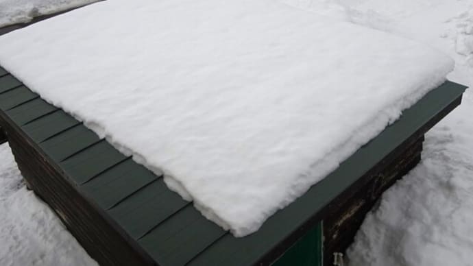 車庫屋根の雪降ろし