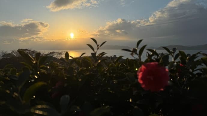 不知火海の夕景 御立岬にて
