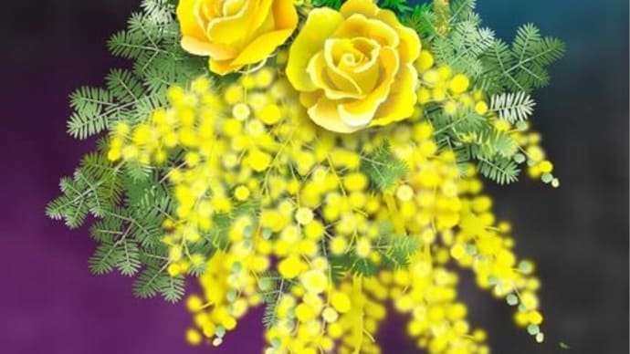 春の花の花かご