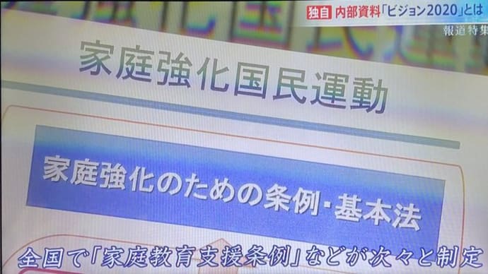 地方議会に入り込む→「家庭教育支援条例」を制定する→統一教会が目指す「家庭」を法的強制力によって押し付けよう、という目論みが着々と進んでいる日本😱