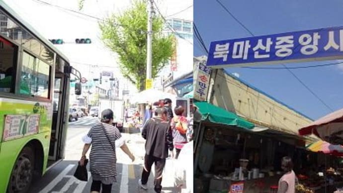 廃線跡の市場(馬山)