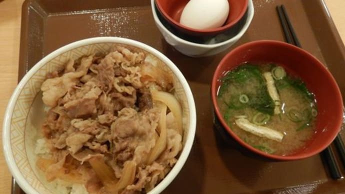 すき家　135号熱海店　[熱海市]　/　牛丼並たまごセット