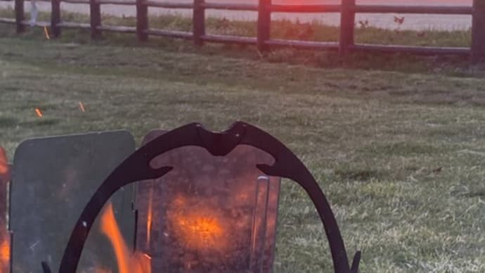テント泊の夕陽