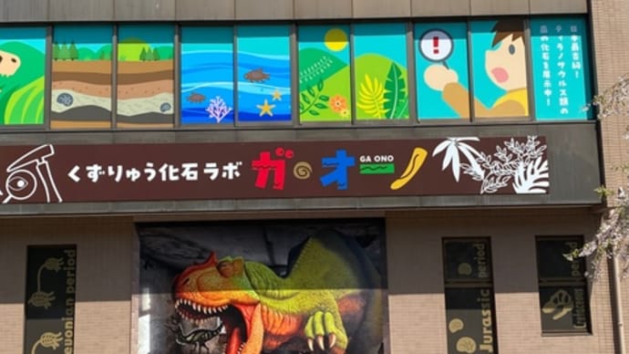 なかなかの充実した展示品、くずりゅう化石ラボ、ガ•オーノ。日本最古のティラノサウルスや豊富な足跡、アンモナイト化石の数々❣️近くでは化石発掘体験も❣️