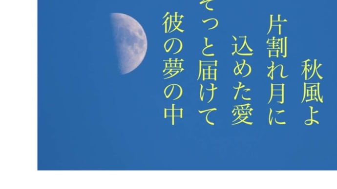 秋の日に、片割れ月に思う