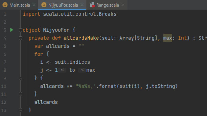 Scalaでcametan_42さんの問題をVBから置き換えてみます。