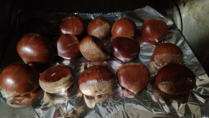 トースターで焼き栗