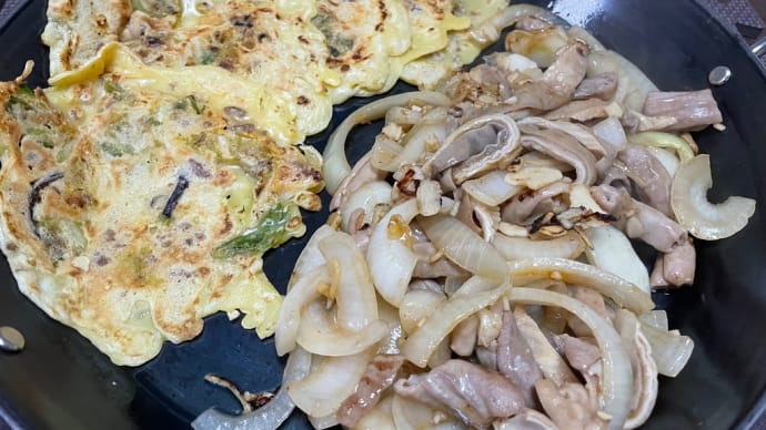 ホルモン焼とチヂミ@我が家