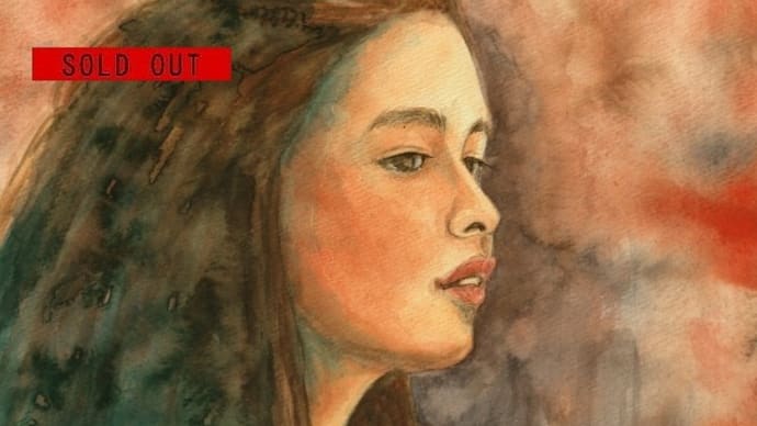 SOLDOUT・水彩・原画「美人画・情熱」お買い上げいただきました。