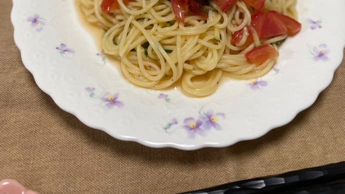 冷たいトマトスパ@我が家