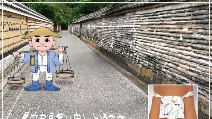 「きんぎょーえー、きんぎょー」夏の昼下がり,築地塀に売り声が響く。